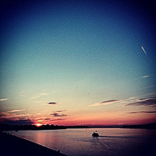 Zalazak nad Dunavom #river #dusk #sky